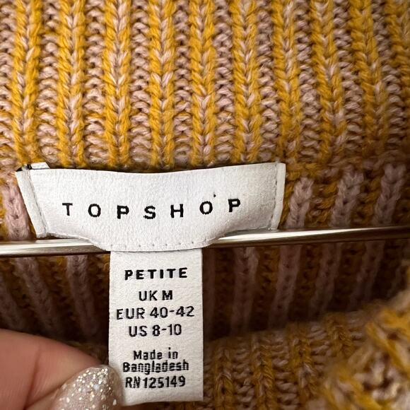 TOPSHOP Mock Neck Sweater in Mustard Size 8-10 Petite - Picture 4 of 11